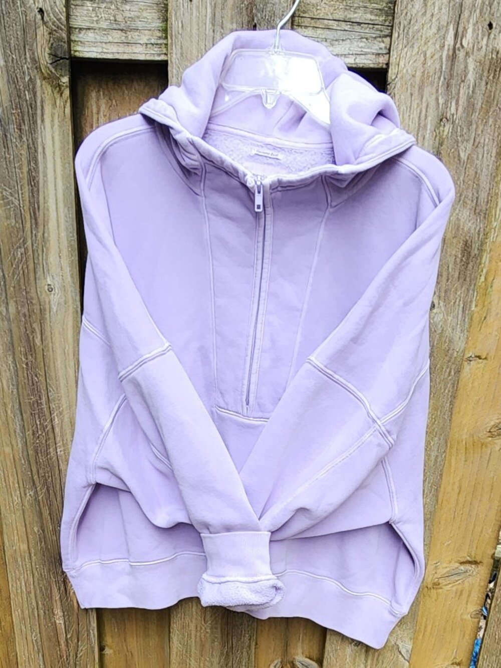 XXL Abercrombie lilac pullover hoodie quarter zip cropped - Picture 10 of 16